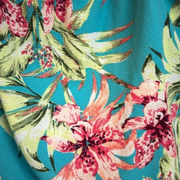 Time and Tru Teal Blue Jumpsuit Romper w Removable Spaghetti Straps Wide Leg - Picture 5 of 5